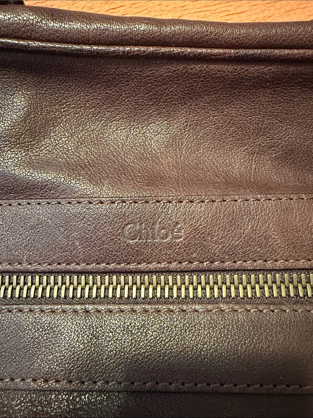 Authentic Chloe Brown Leather Studded Satchel Handbag